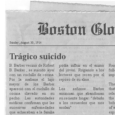 El Misterio de la Casa Corbitt - Handout - Recorte de periodico del Boston Globe